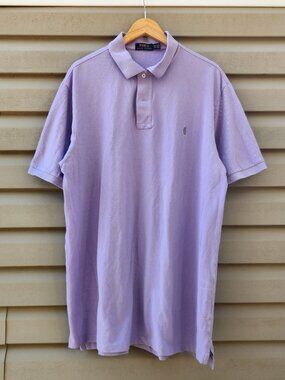 Polo Ralph Lauren Purple Polo Shirt Accent Logo Men's Size Extra Large Tall
